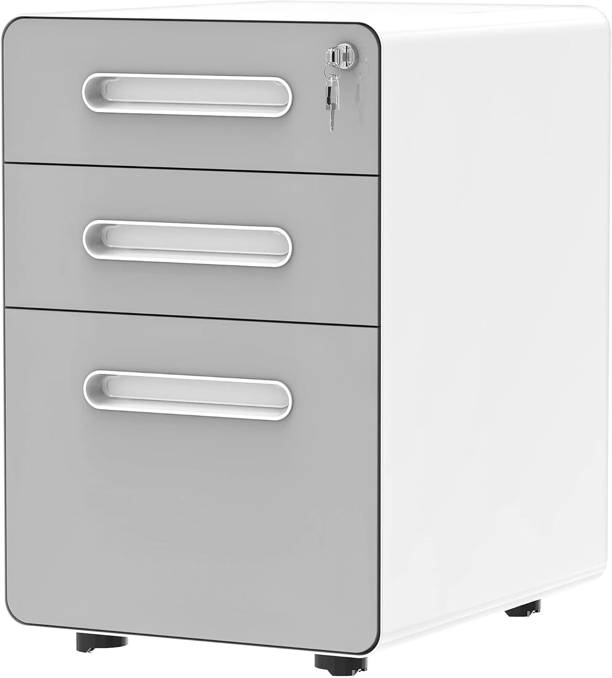 3 Drawer Metal Rolling File Cabinet with Lock D472
