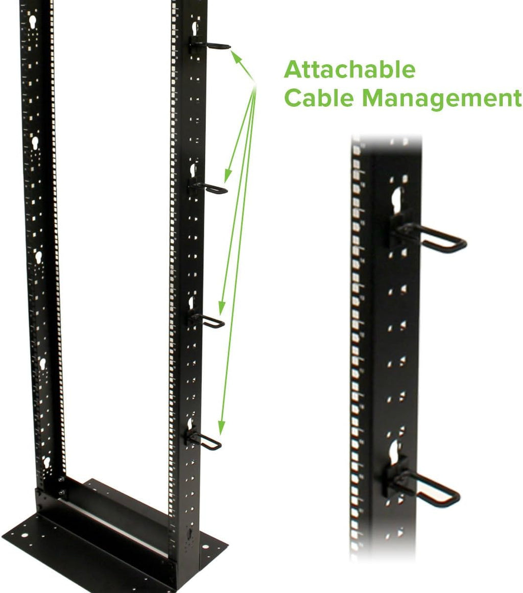 25U 2-Post Open Frame Server Rack Black L451