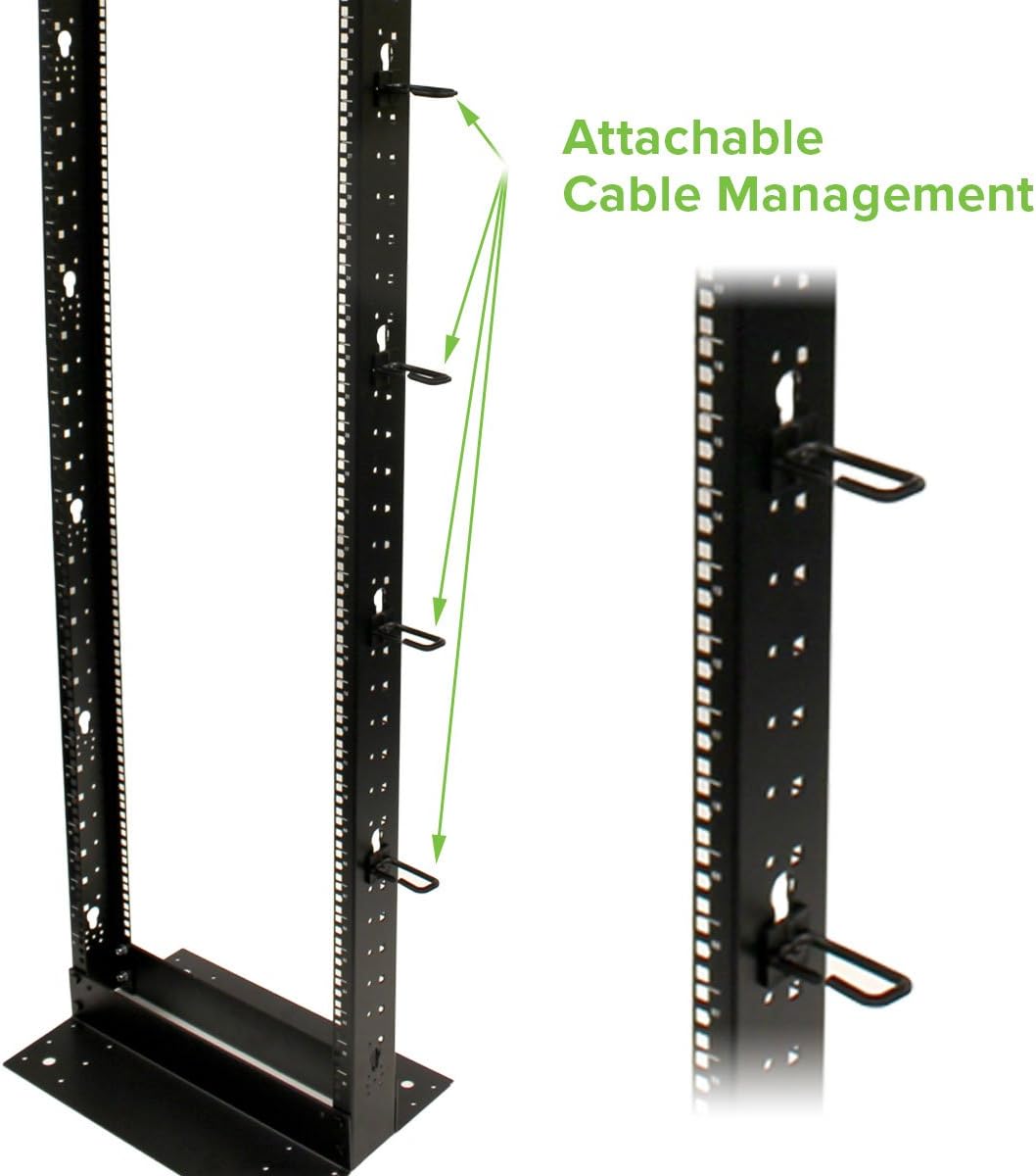 25U 2-Post Open Frame Server Rack Black L451