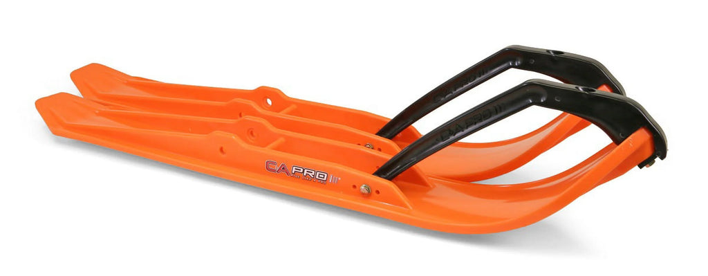 Orange XPT Snowmobile Skis with 6" Round Bars Complete Kit Y475
