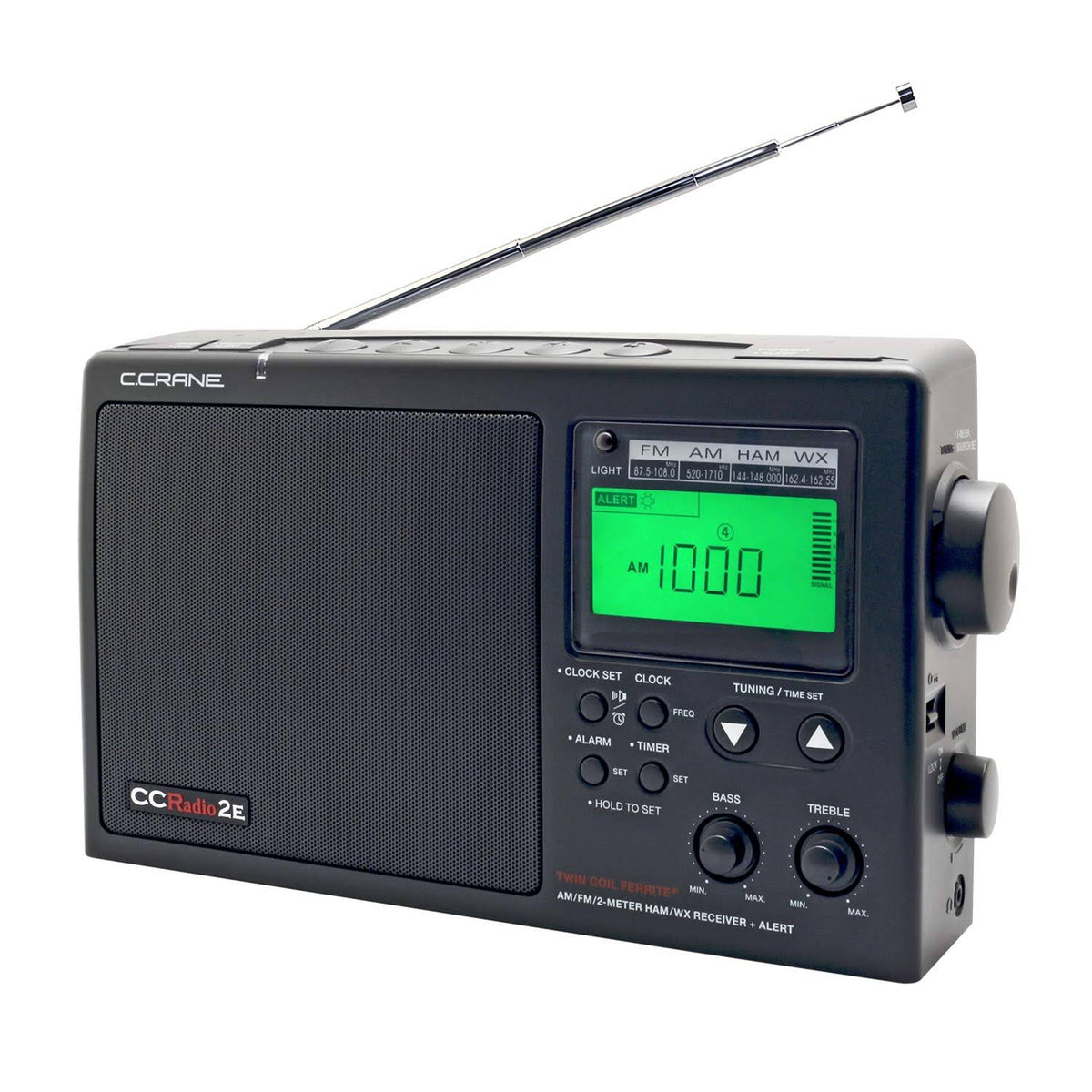 Black AM FM Weather 2-Meter Ham Band Radio X7441