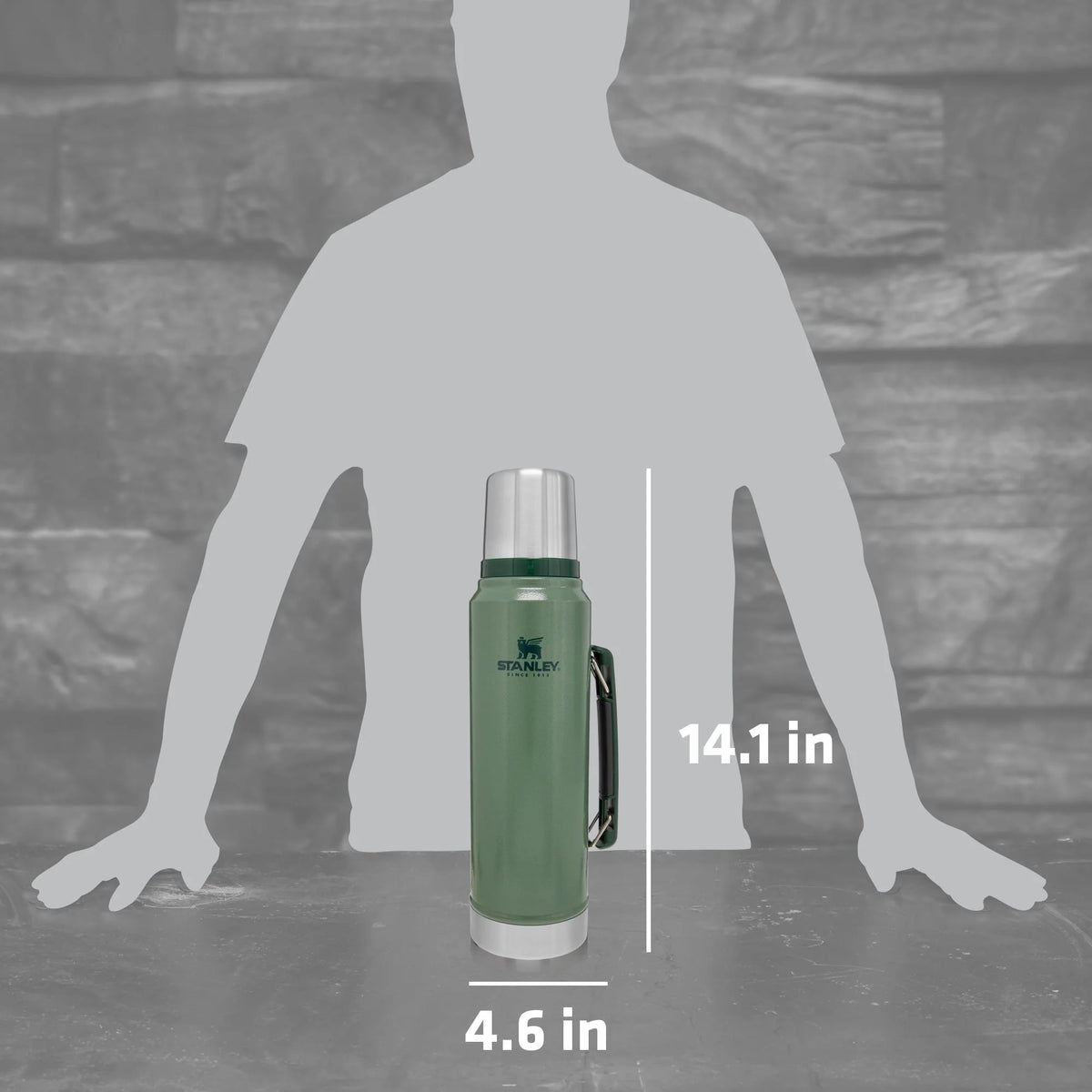 Classic Stainless Steel Vacuum Insulated Thermos Bottle, 1.1 qt O224