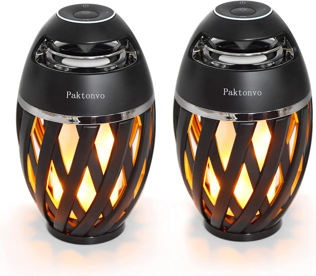 Portable Waterproof Bluetooth Speaker with Flame Light 2 Pack K756682