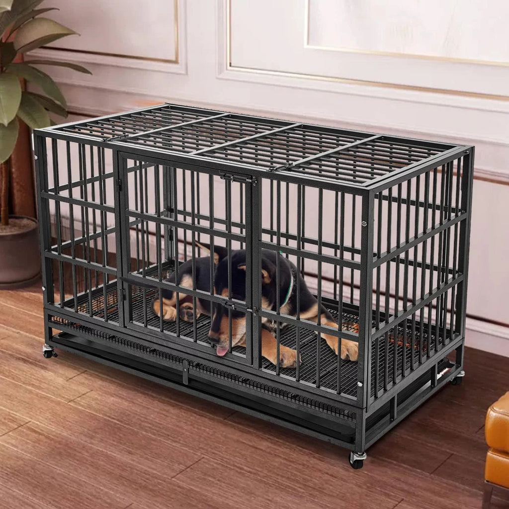 48 inch Heavy Duty Steel Dog Crate with Wheels G70286