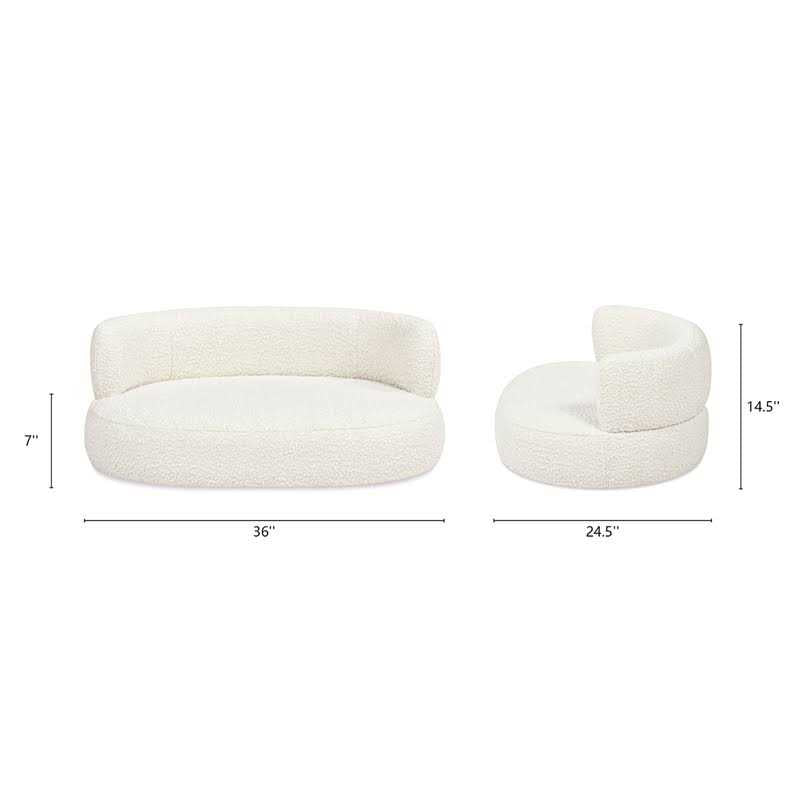 Medium Ivory Curved Dog Sofa Bed H179384