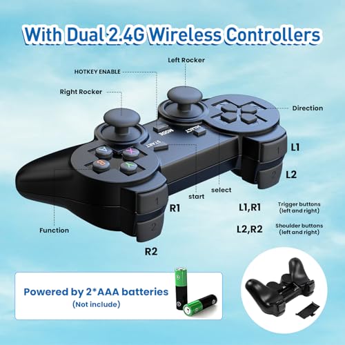12,000+ Classic Games Retro Game Console with 2 Wireless Controllers S77317