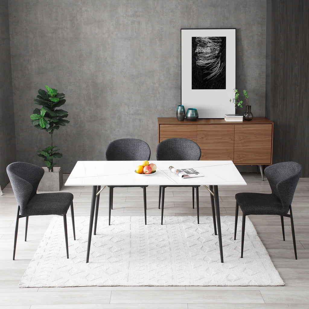 White Porcelain Top Dining Table S95761
