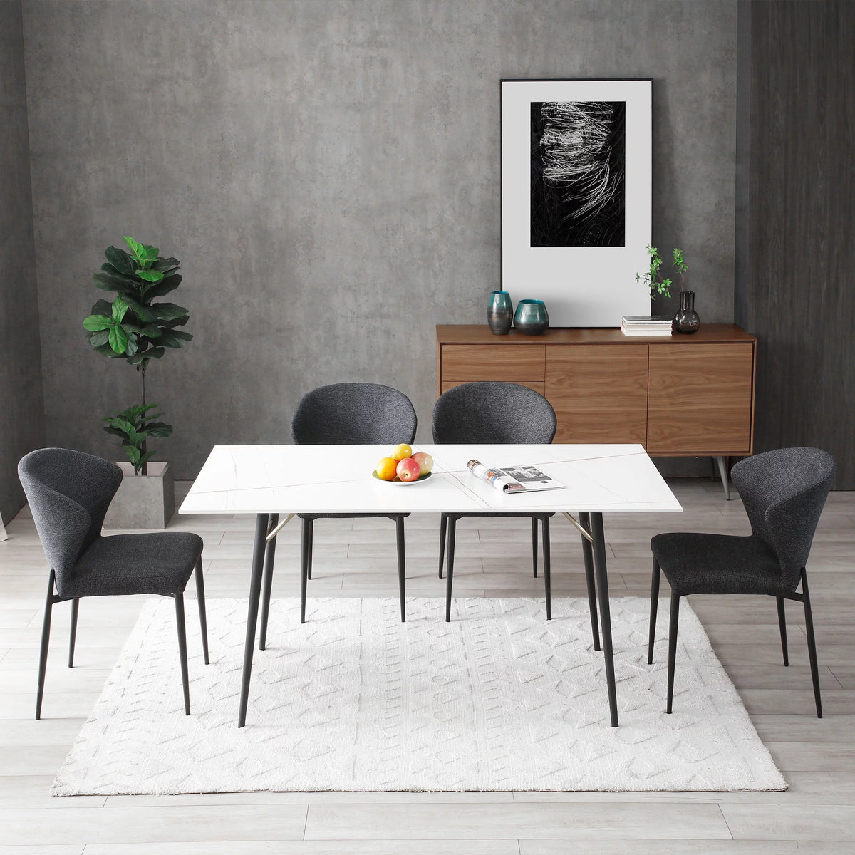 White Porcelain Top Dining Table S95761