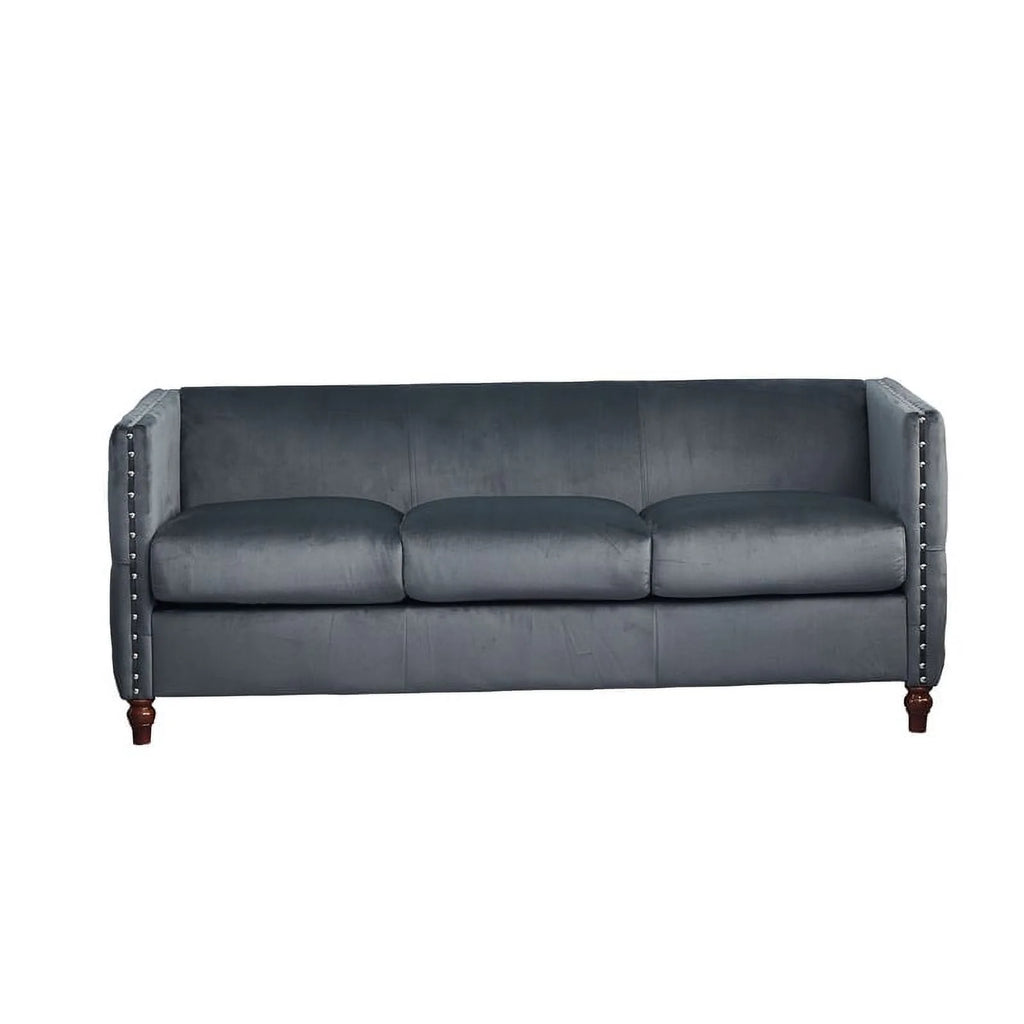 Velvet Sofa and Loveseat Set of 2 Gray E453476