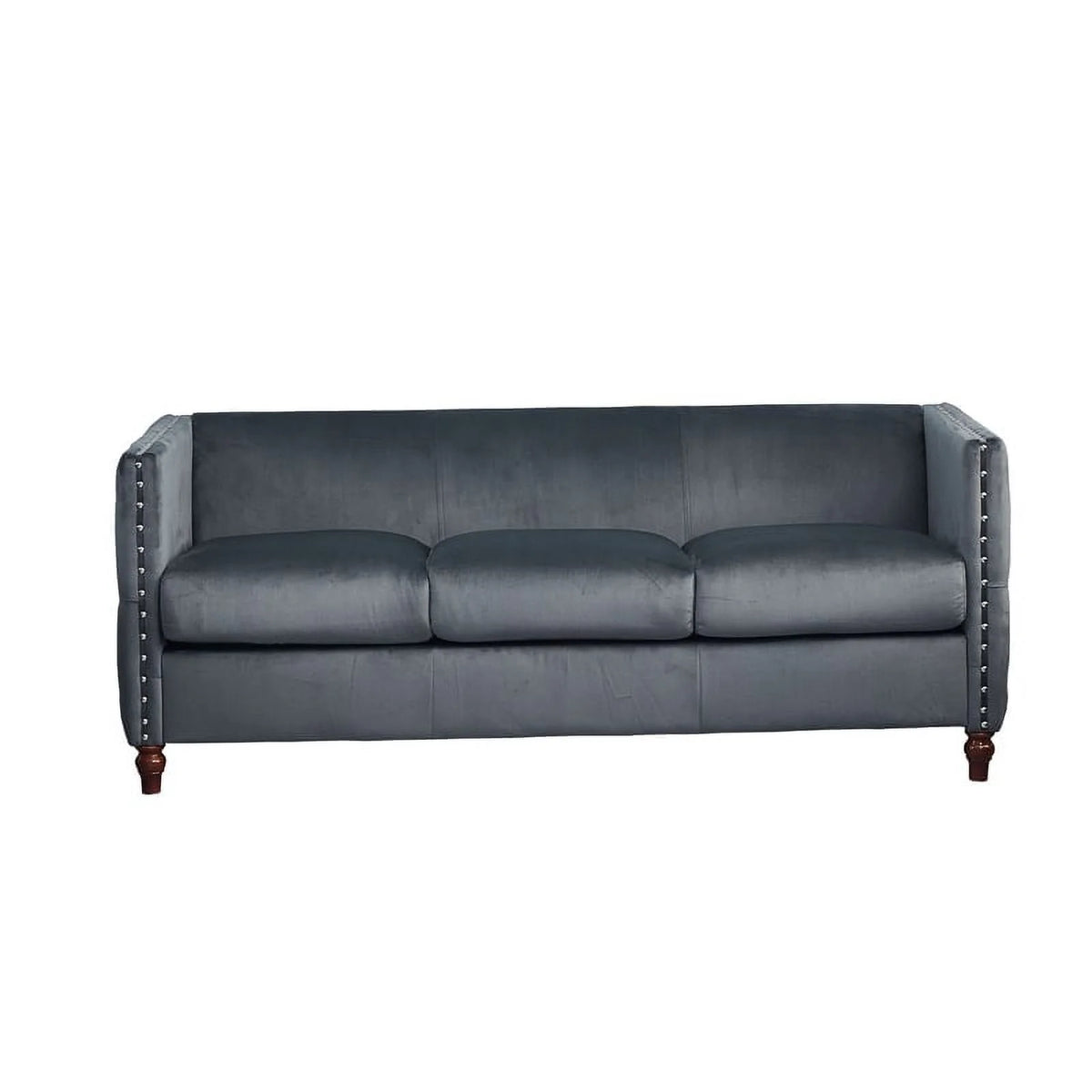 Velvet Sofa and Loveseat Set of 2 Gray E453476