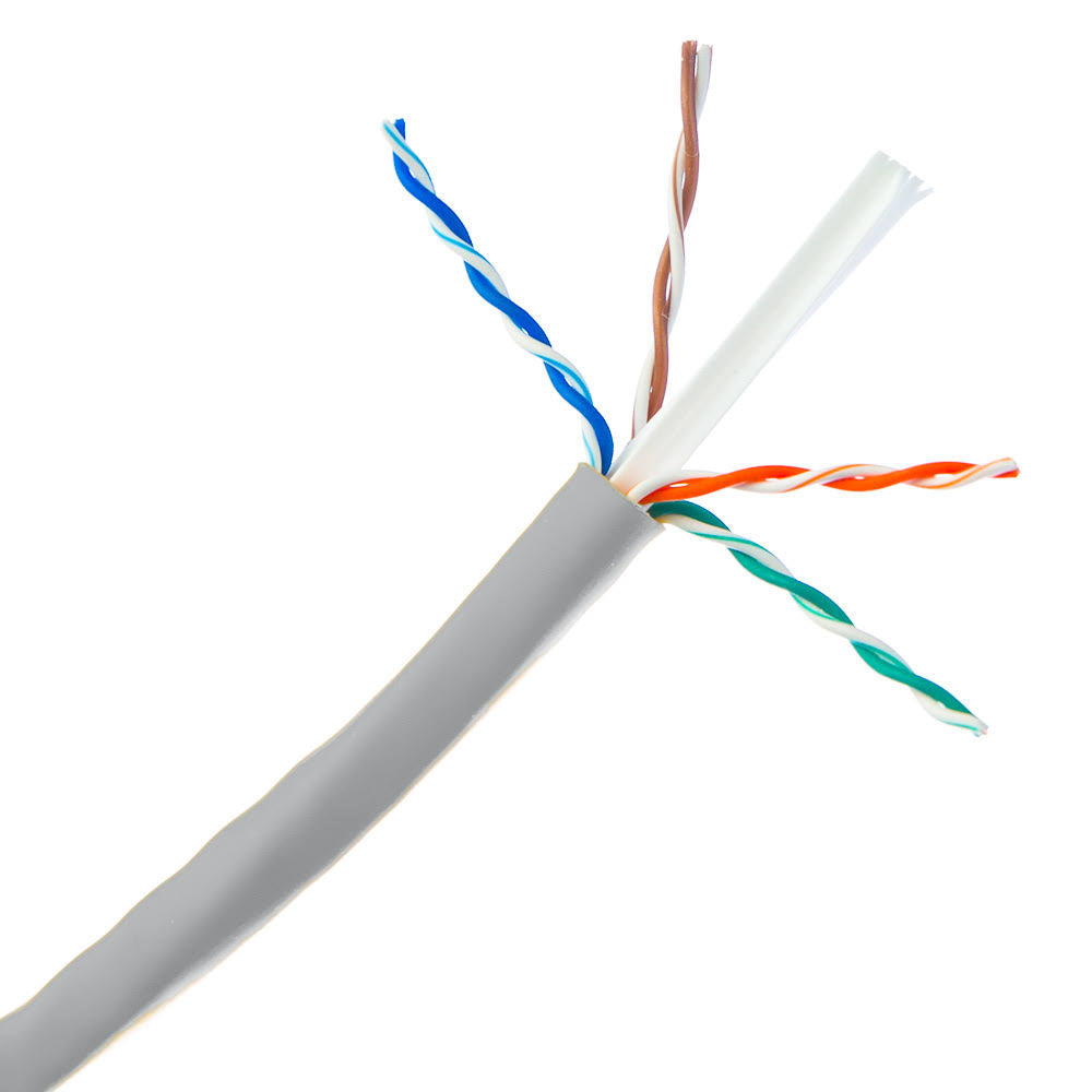 Cat6a Gray Ethernet Cable CMP UTP 23 AWG Spool 1000 Foot N4938