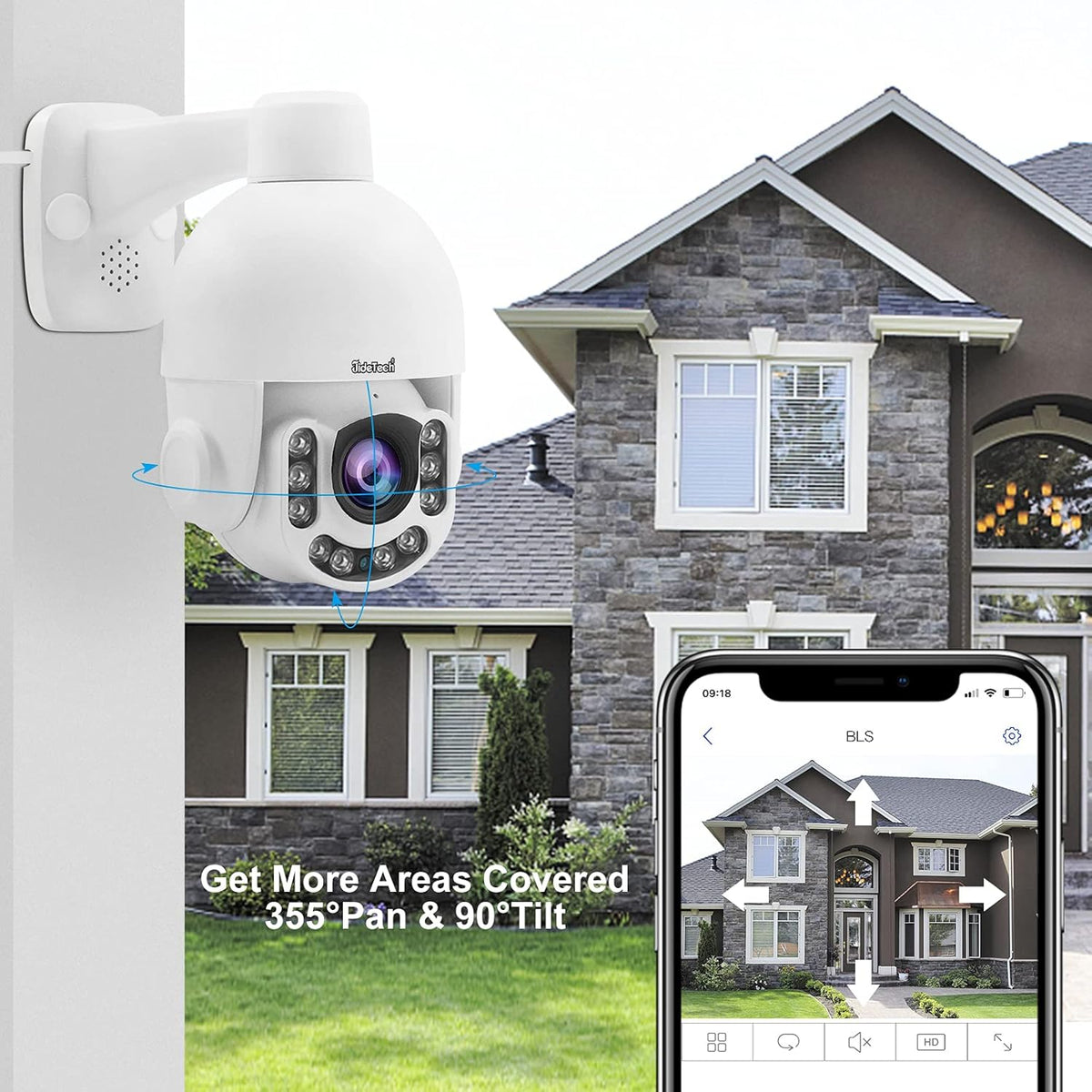 5MP PTZ POE Security Camera with 5X Optical Zoom J32127
