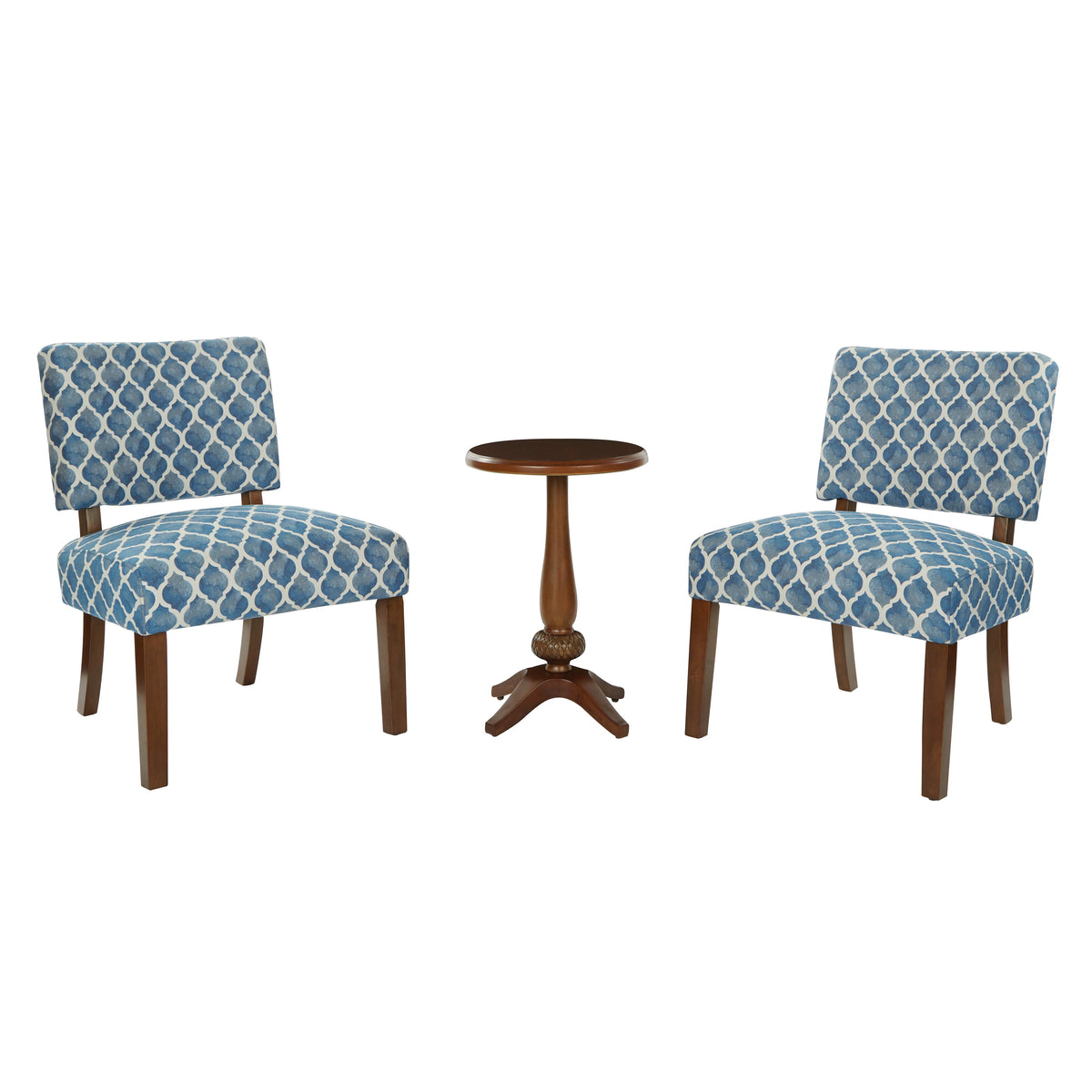 Harbor Blue Fabric Table and Two Chairs V1083