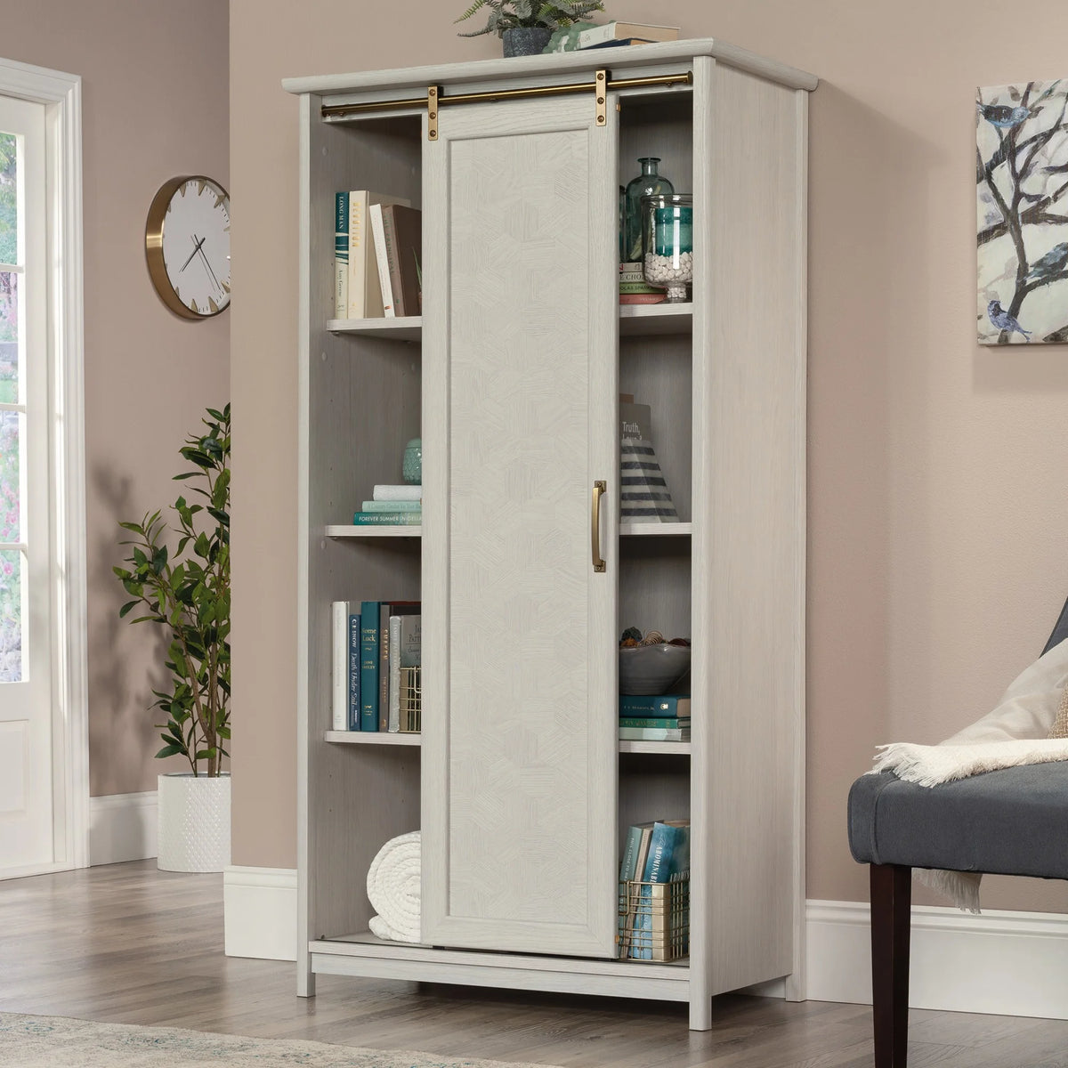 Glacier Oak Engineered Wood Storage Cabinet B9540