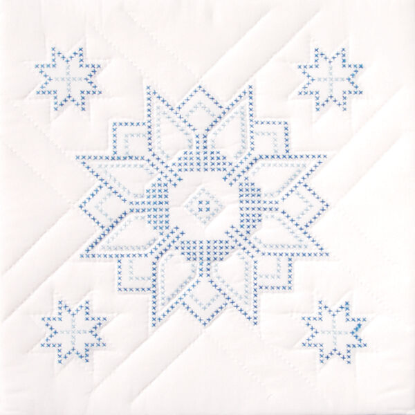 White Stamped Quilt Blocks 6pk C339