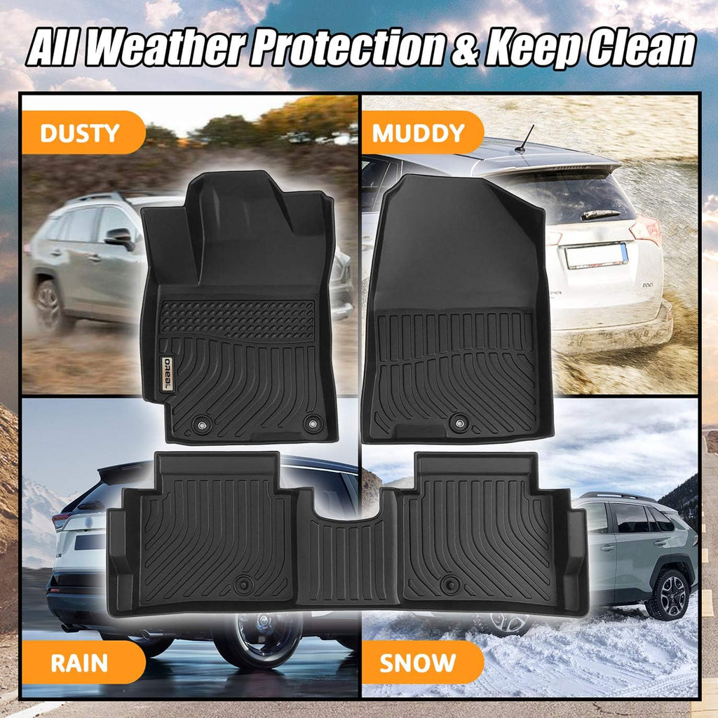 Black Floor Mats Liners for Hyundai Elantra Sedan 2017-2020 Heavy Duty All Weather T3440