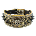 3 Inch Width Sharp Spiked Studded Leather Dog Collar M60553