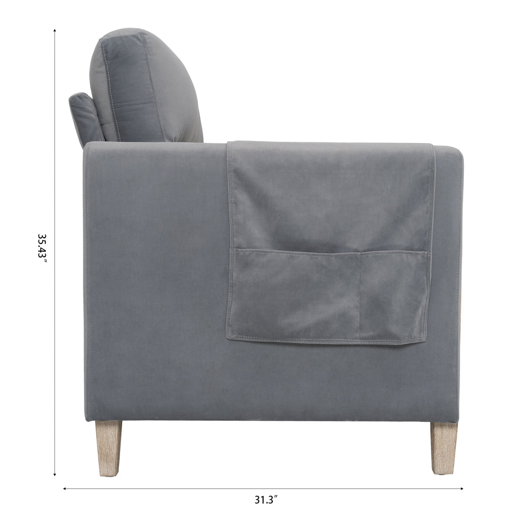 Solid Wood Three-Seater Sofa Couch N109