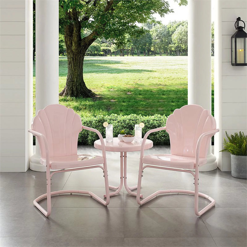 3 Piece Round Metal Patio Conversation Set S249908