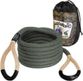 3/4" x 20' ft. Kinetic Recovery Rope, 19000 Lb. Breaking Strength, Tan / Green J586