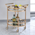 Clear Glass and Rose Gold Serving Cart U578