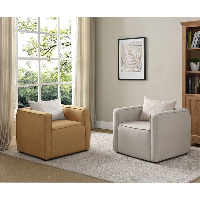 Yellow Fabric Accent Chair I669276