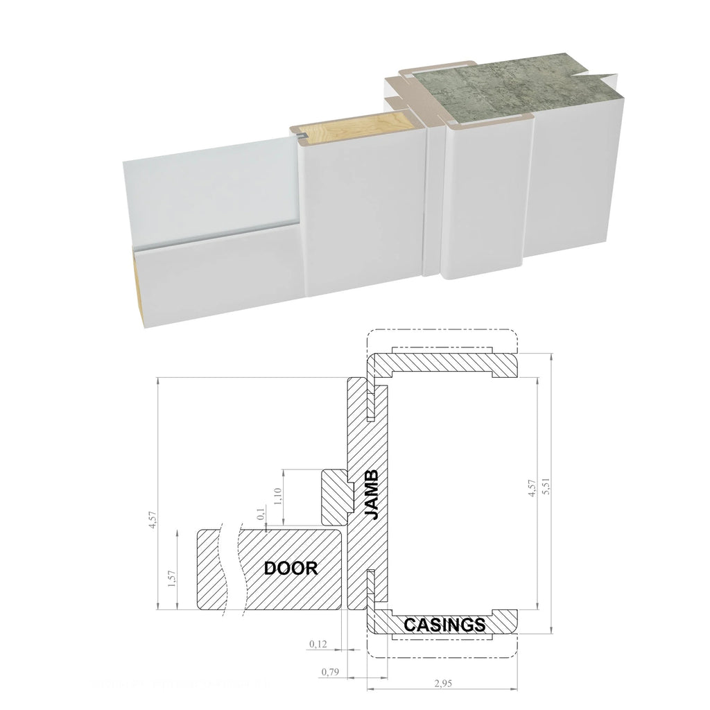 Solid French Door Frosted Glass 36 x 80 inches Single Regular Panel Frame Trims Handle N667