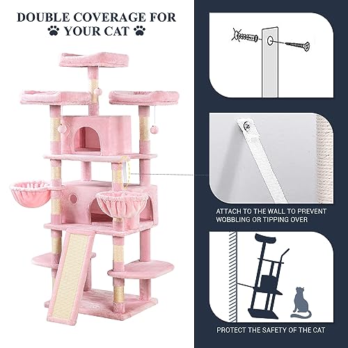 68 Inches Light Grey Cat Tree L594