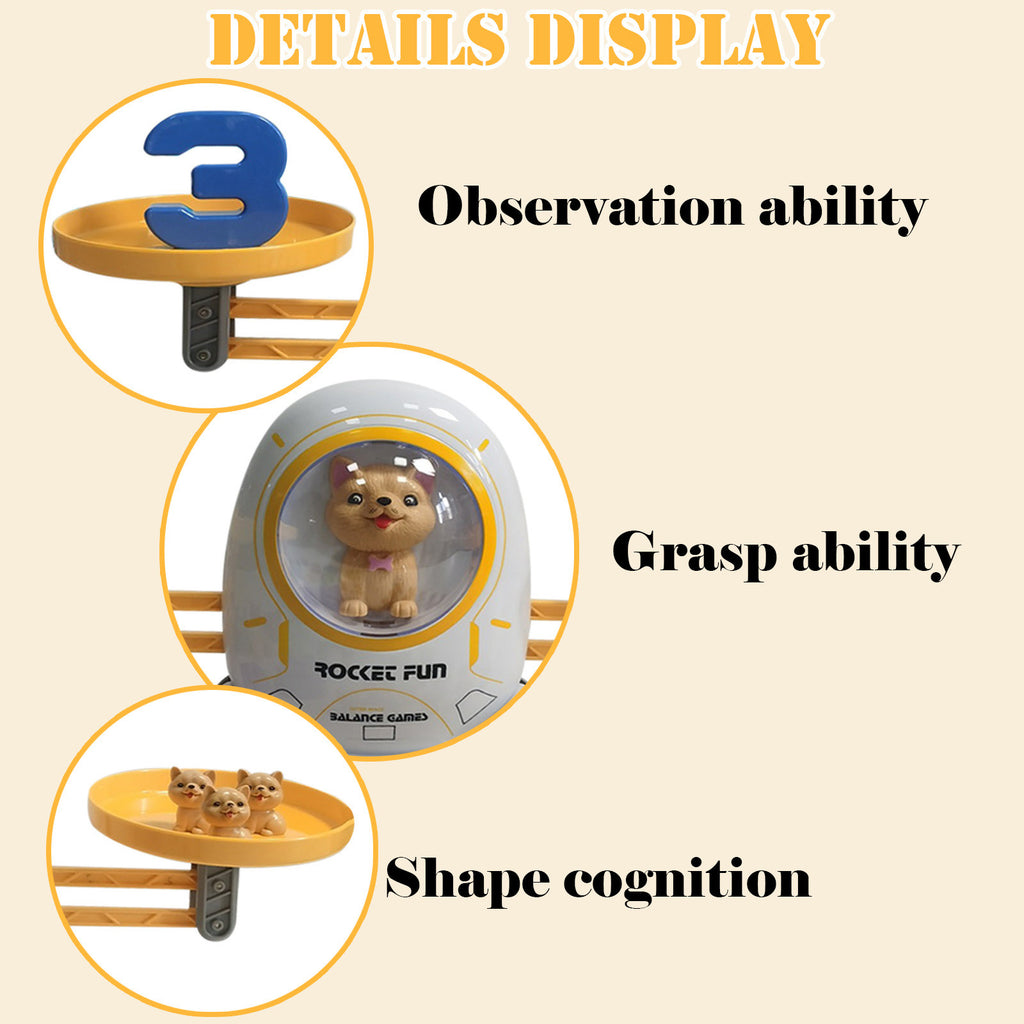 White Elephant Gifts for Toddler Spaceship & Dog Educational Counting Math Game Number Learning Toy G782922