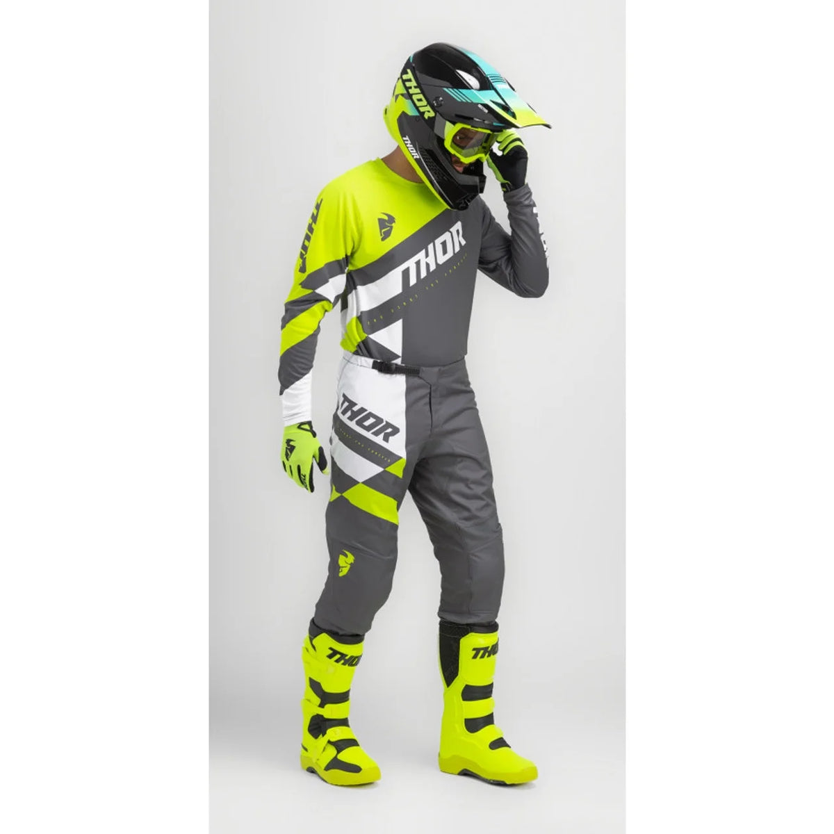 Youth Sector Checker Motocross Jersey Pant Combo Charcoal/Acid S310106