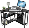 Corner Desk with Outlets USB Ports Shelves L3123