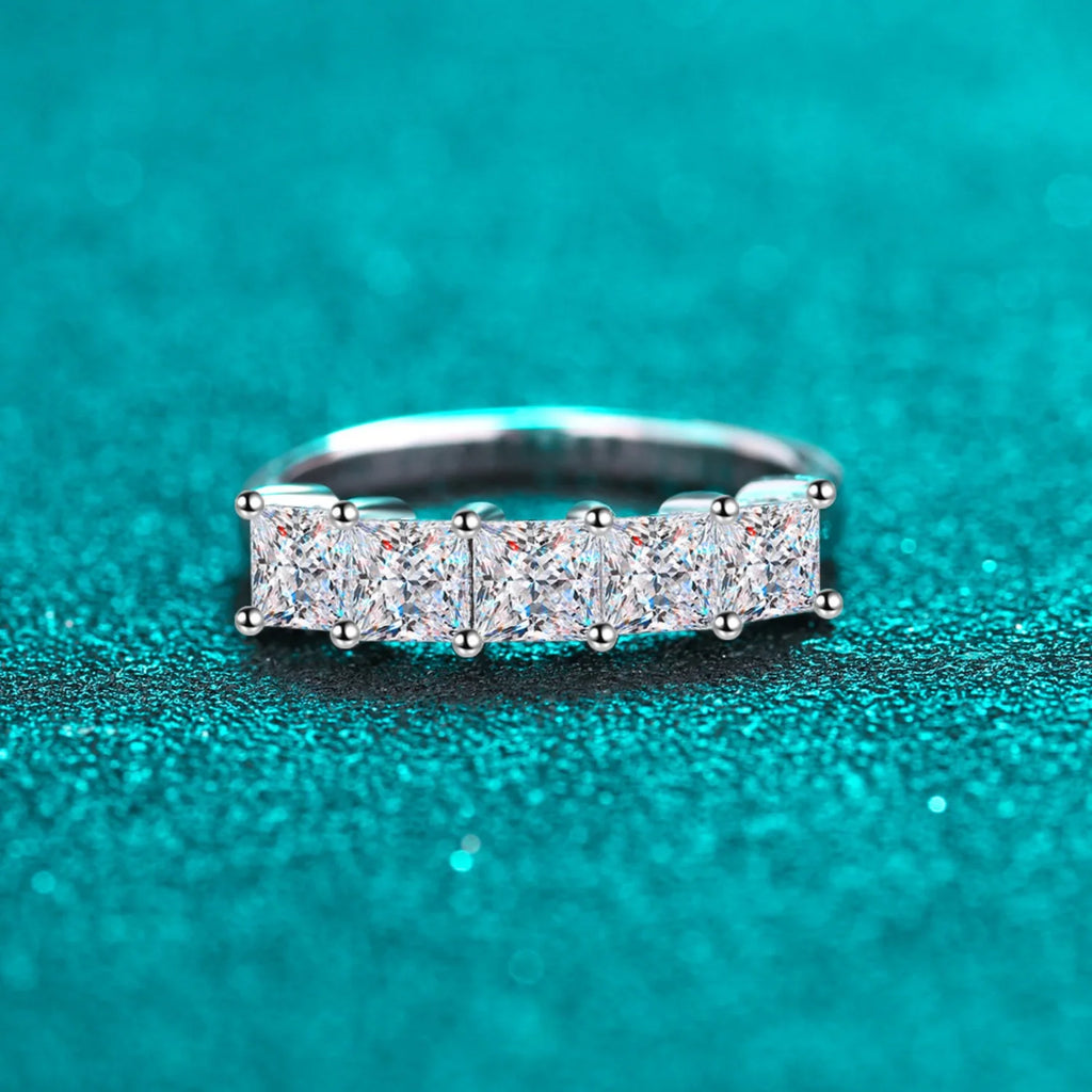 2ct Princess Cut Moissanite Engagement Ring, 925 Sterling Silver S877