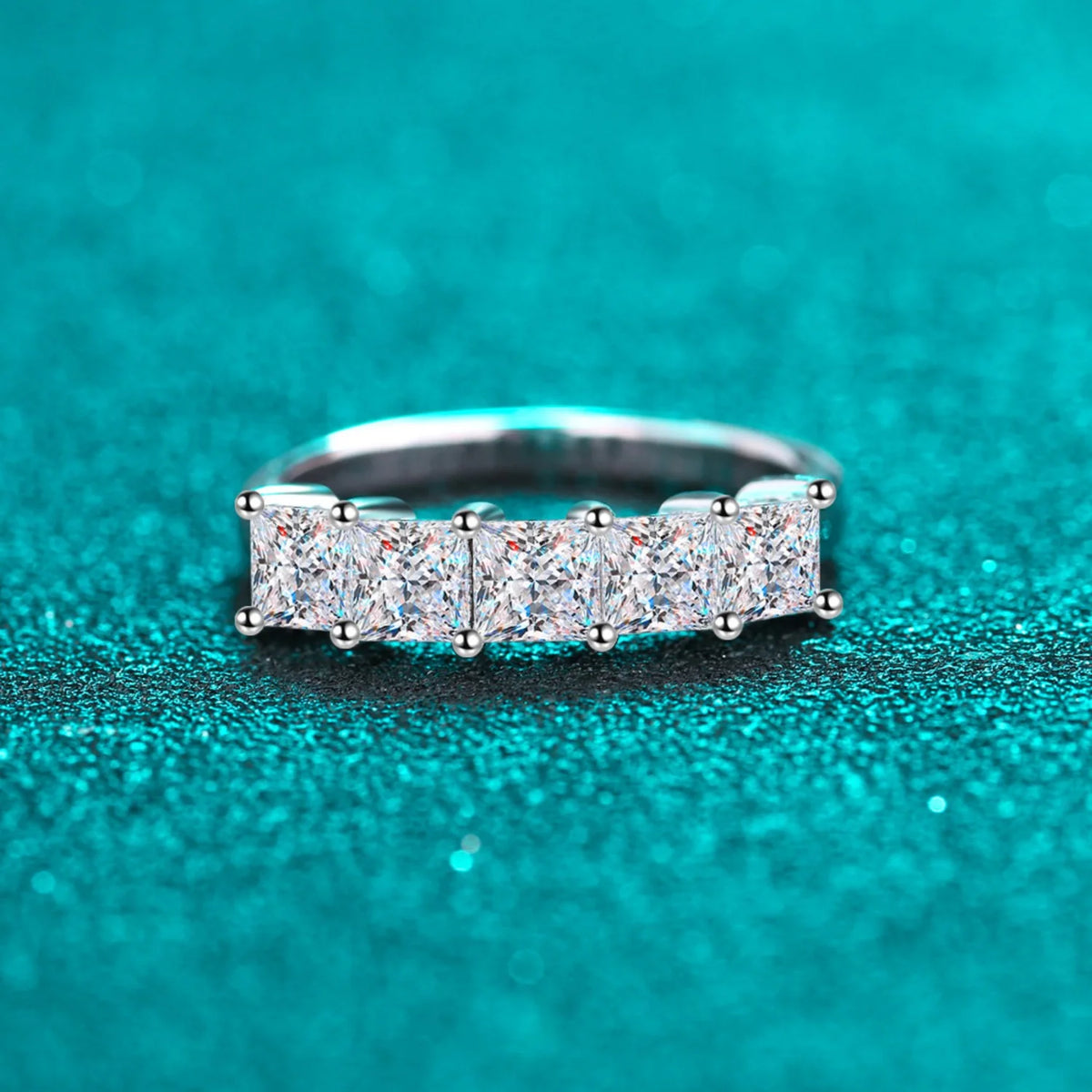 2ct Princess Cut Moissanite Engagement Ring, 925 Sterling Silver S877