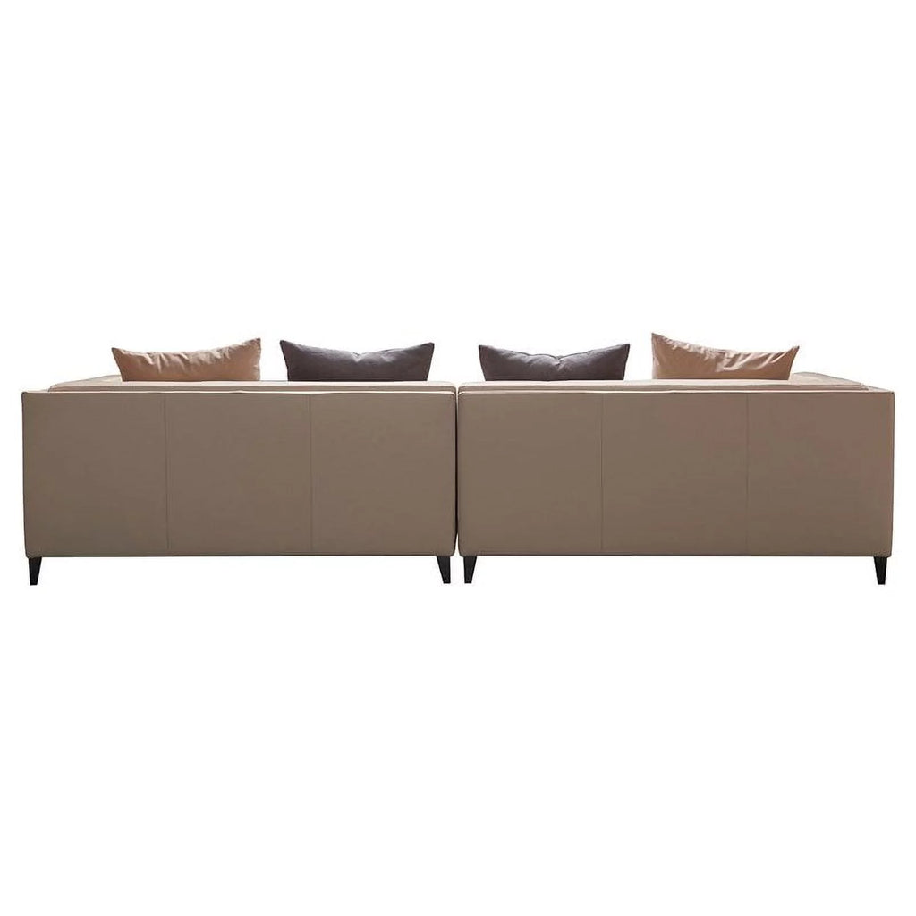 Beige Top Grain Leather 4-Seater Sectional Sofa I5852