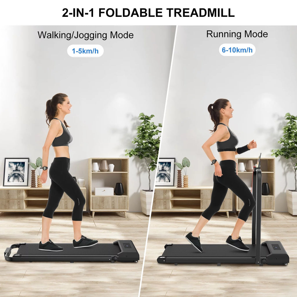 2 in 1 Folding Treadmill 265 lbs Gray Y73788