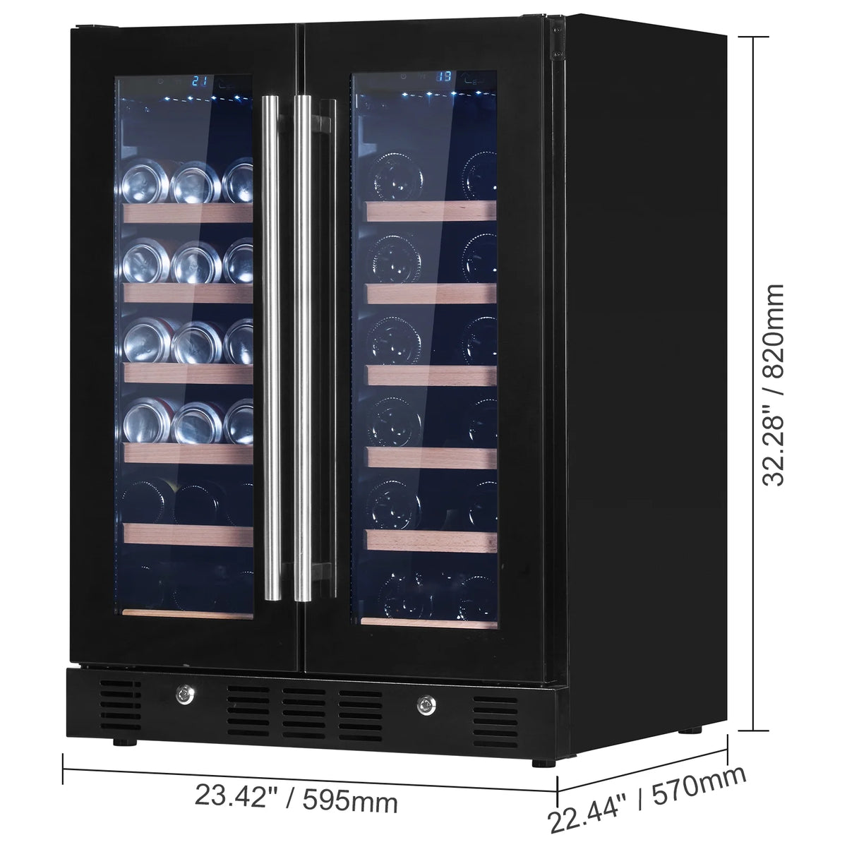 78 Cans 20 Bottle Stainless Steel Wine Cooler R637966