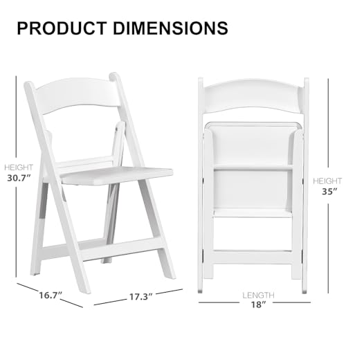 4 Pack White Folding Chairs with Cushion K611438