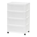 Black Plastic 3 Drawer Storage Cart with Wheels, Set of 2 S18080
