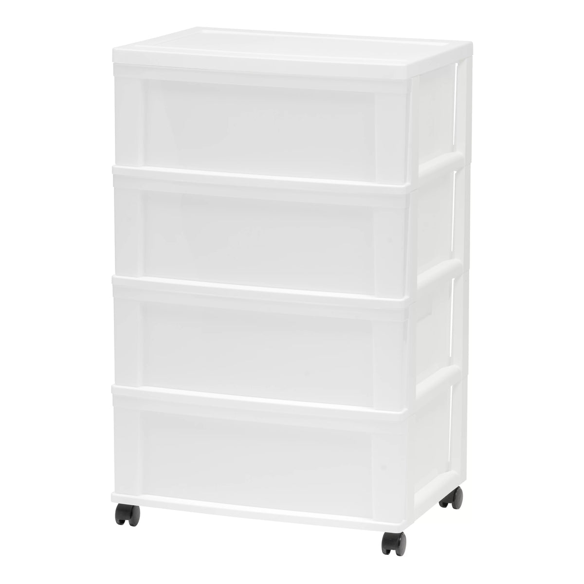 Black Plastic 3 Drawer Storage Cart with Wheels, Set of 2 S18080