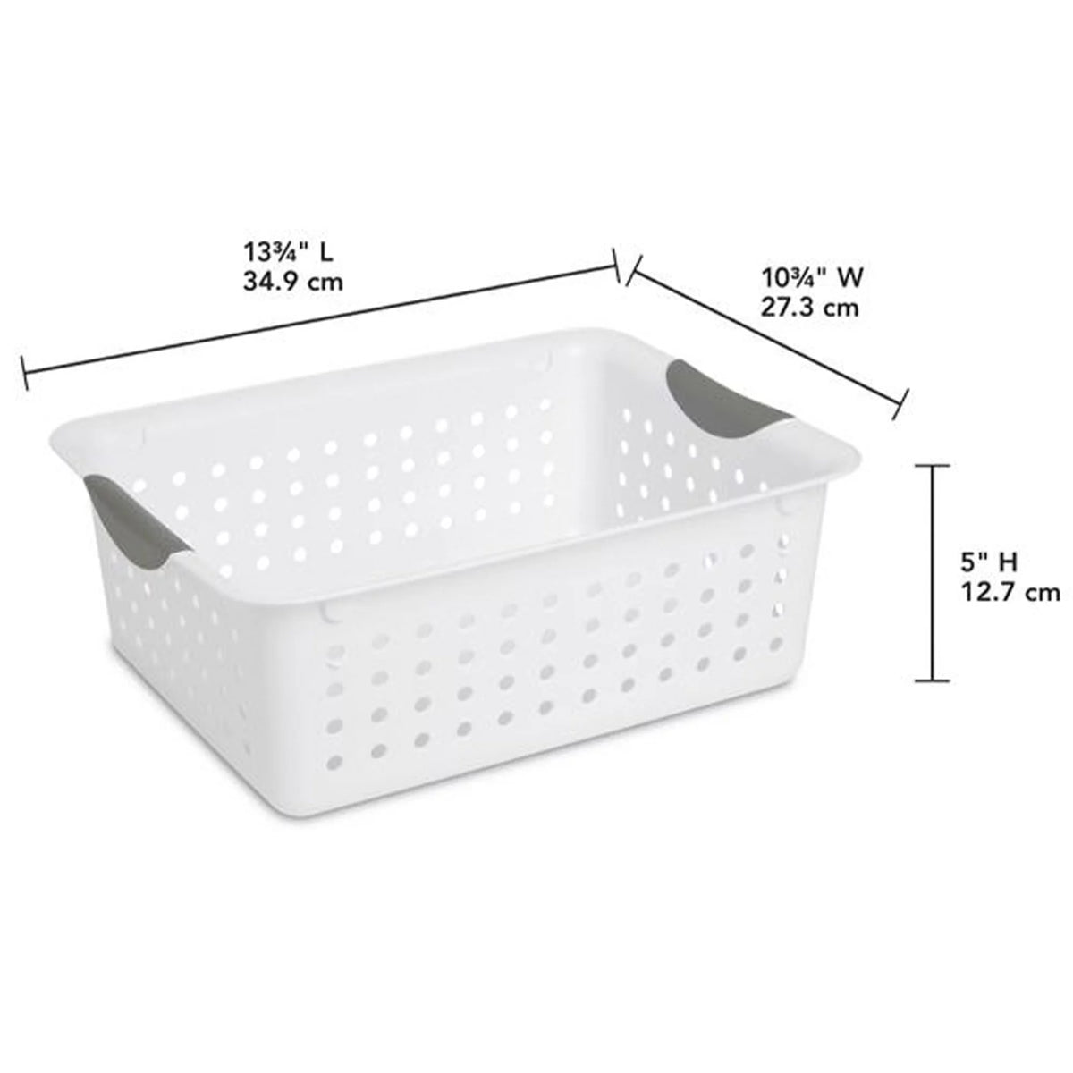 Medium White Plastic Storage Organizer Basket, 6 Pack I3583