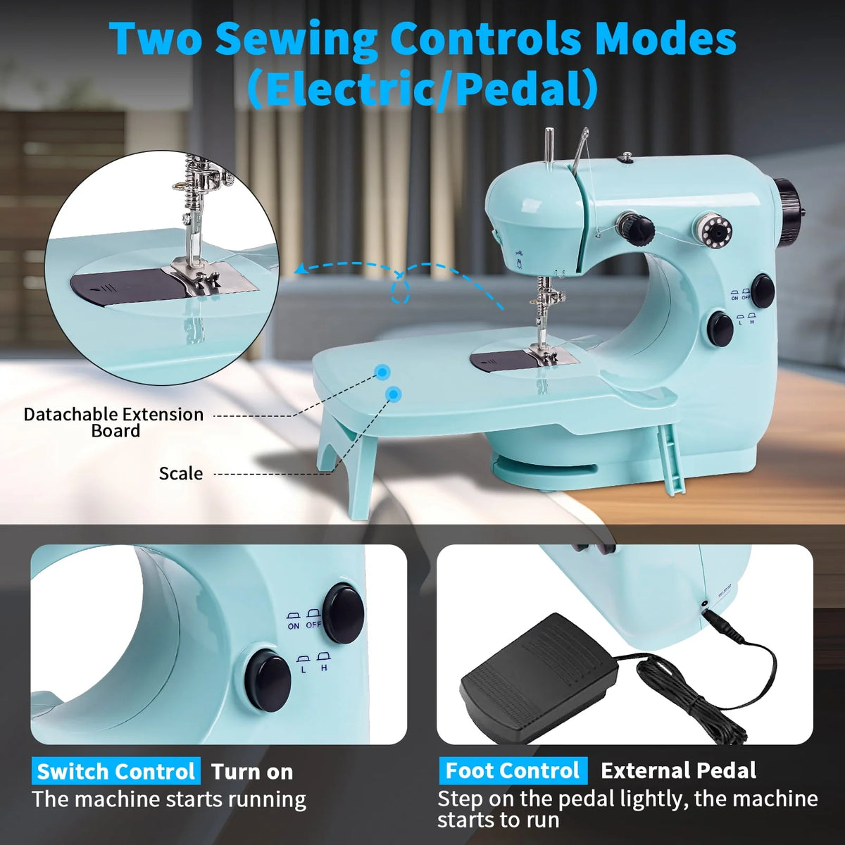 Mini Dual Speed Portable Sewing Machine with Extension Table N36142
