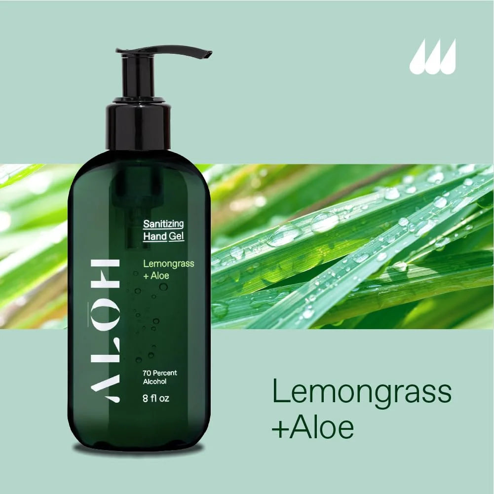 70% Alcohol Lemongrass Aloe Hand Sanitizer Gel Set of 2 M311198