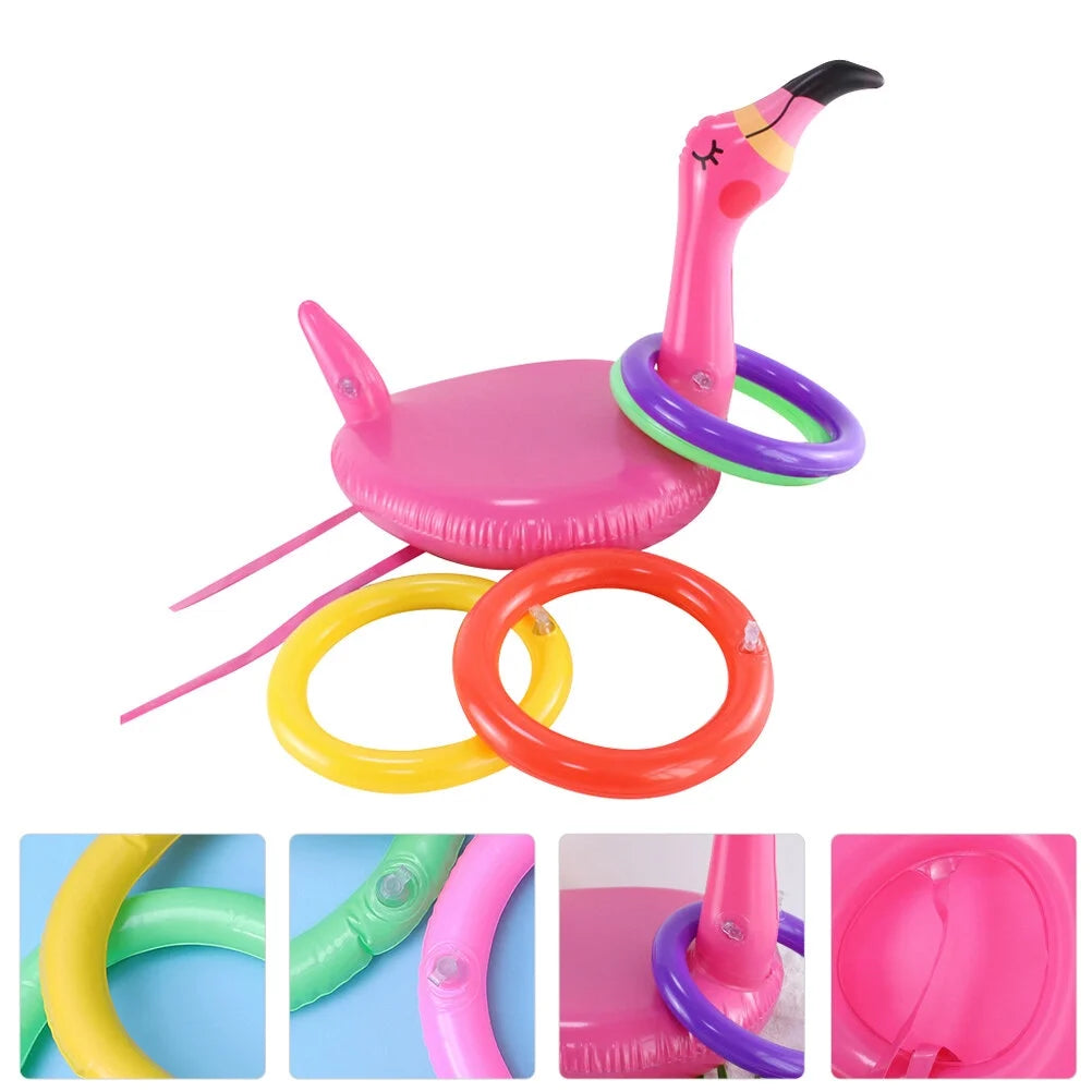 Inflatable Flamingo Hat Ring Tossing Game Toy A6725