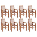 8 pcs Solid Teak Wood Stacking Dining Chairs D121