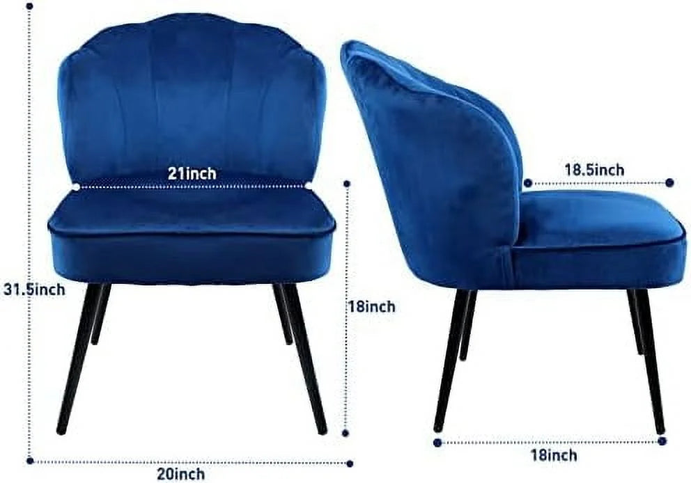 Velvet Accent Chair Set of 2 with Metal Legs N5848