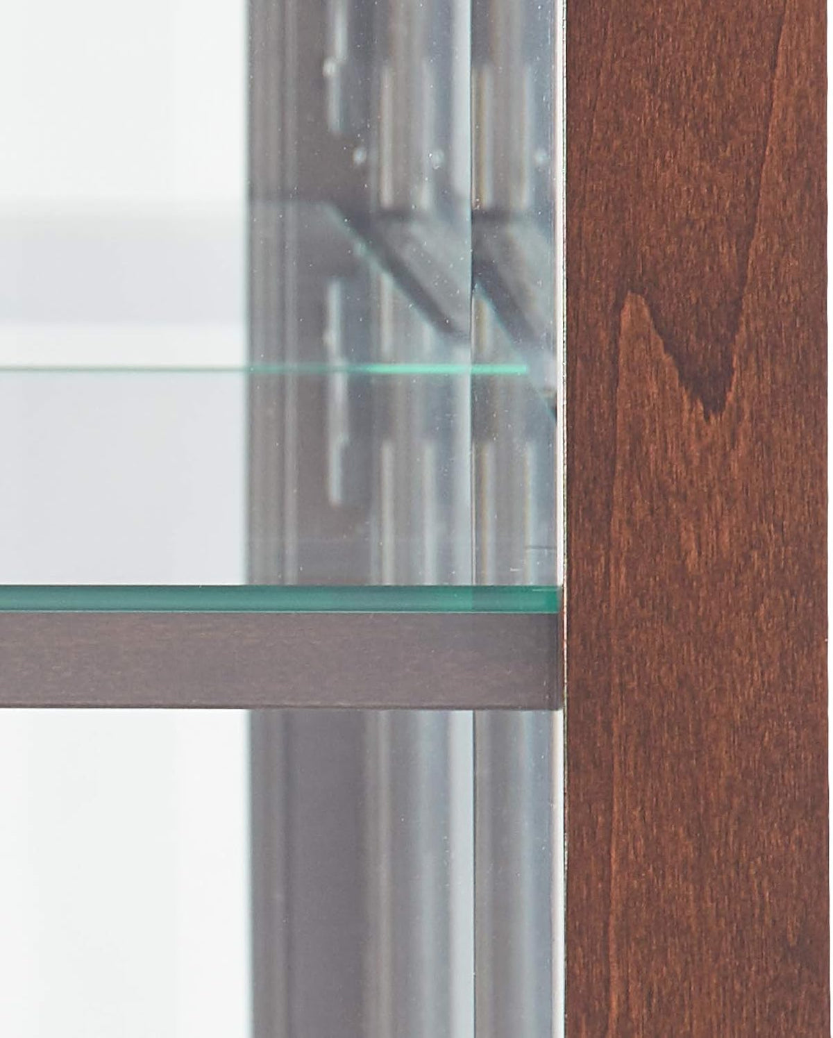 Espresso Curio Cabinet with Five Glass Shelves and Locking Door L51375