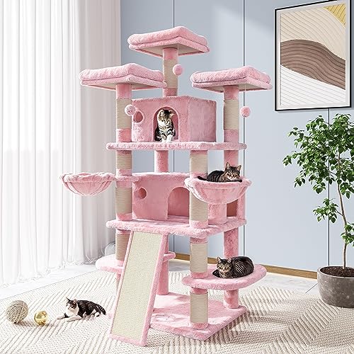 68 Inches Light Grey Cat Tree L594