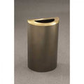 Satin Black/Satin Brass Steel Half Round Open Top Trash Can, 14 Gallon U570