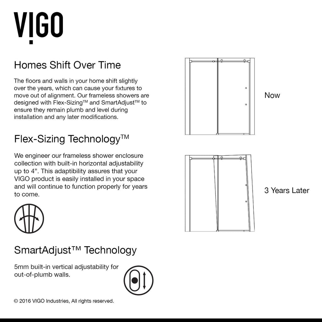 60-Inch Frameless Shower Door with Clear Glass J664