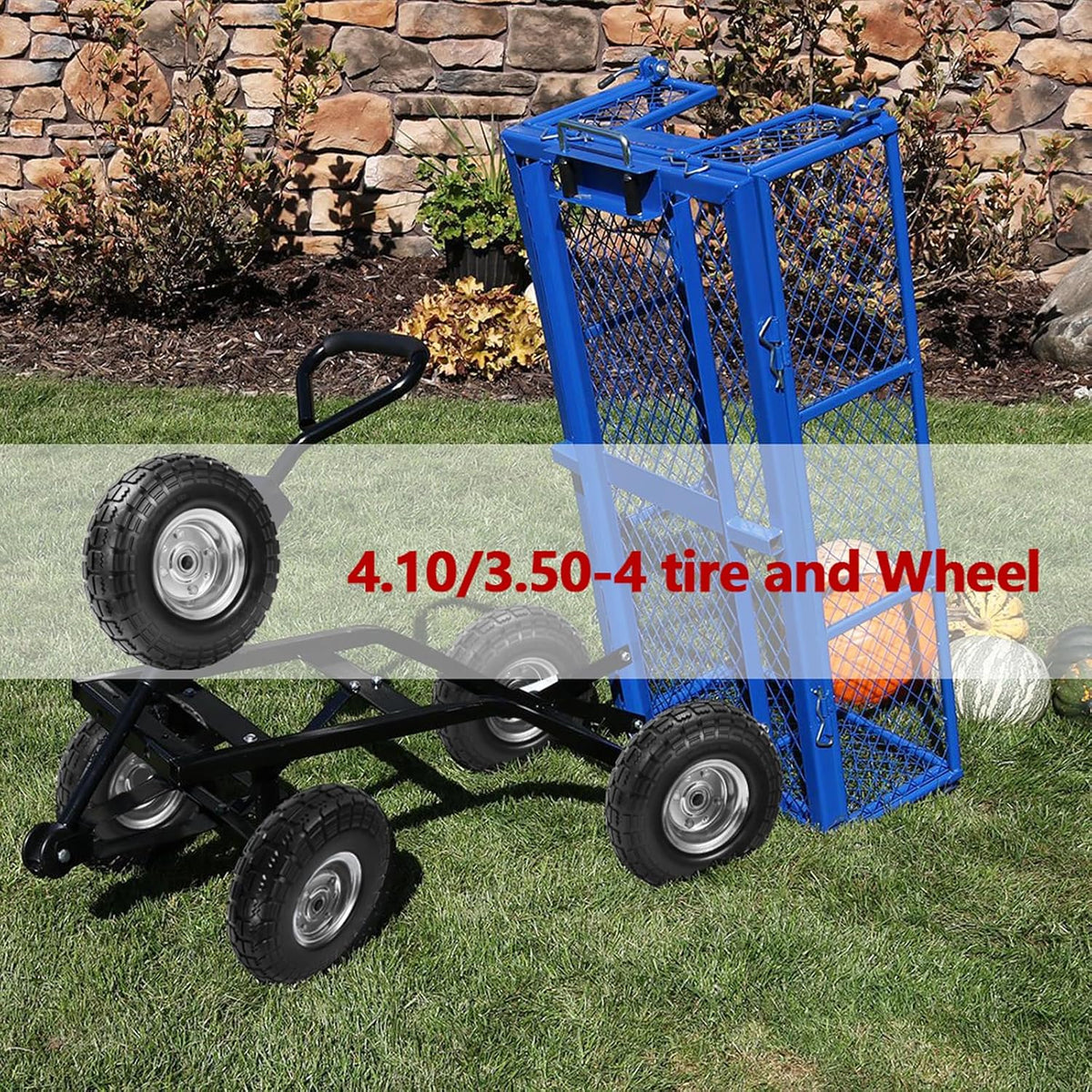 4.10/3.50-4 Flat-Free Solid Tires and Wheels with 5/8" Bearings 2-Pack O6885